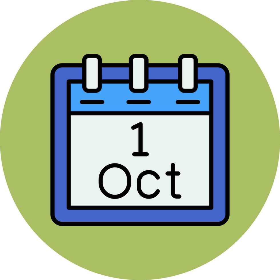 October 1 Vector Icon