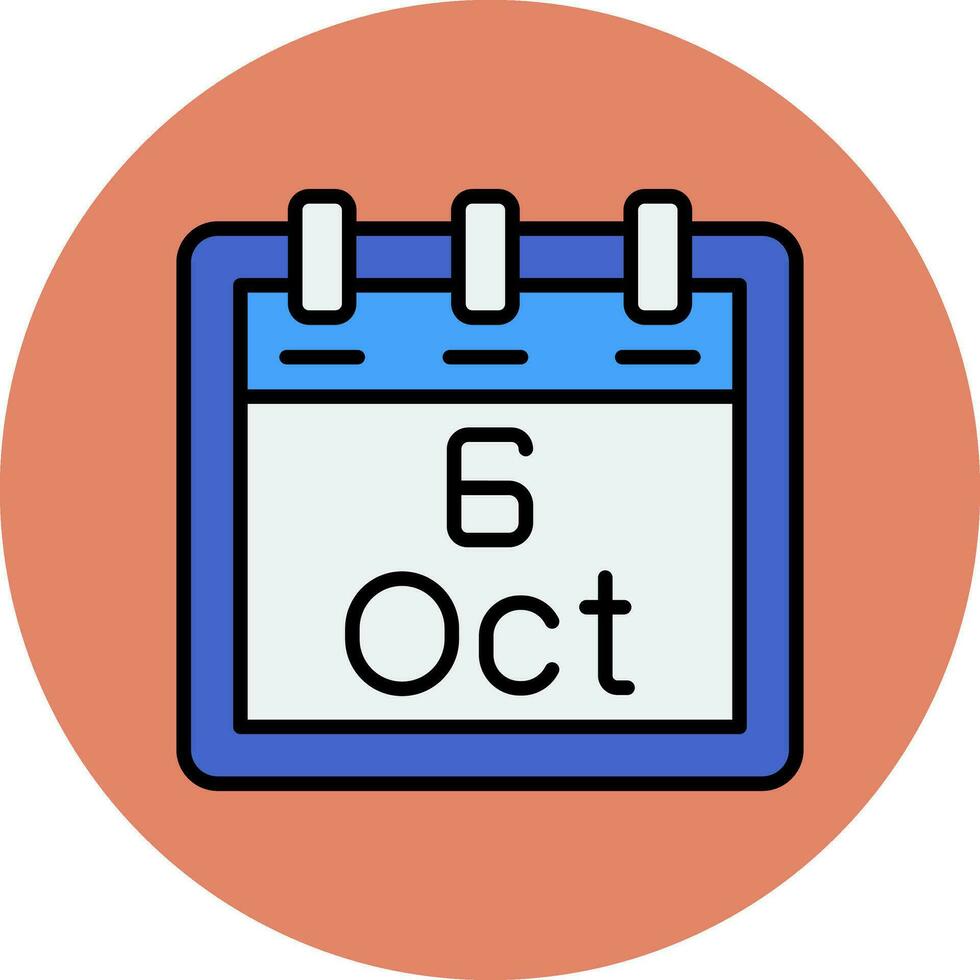 October 6 Vector Icon