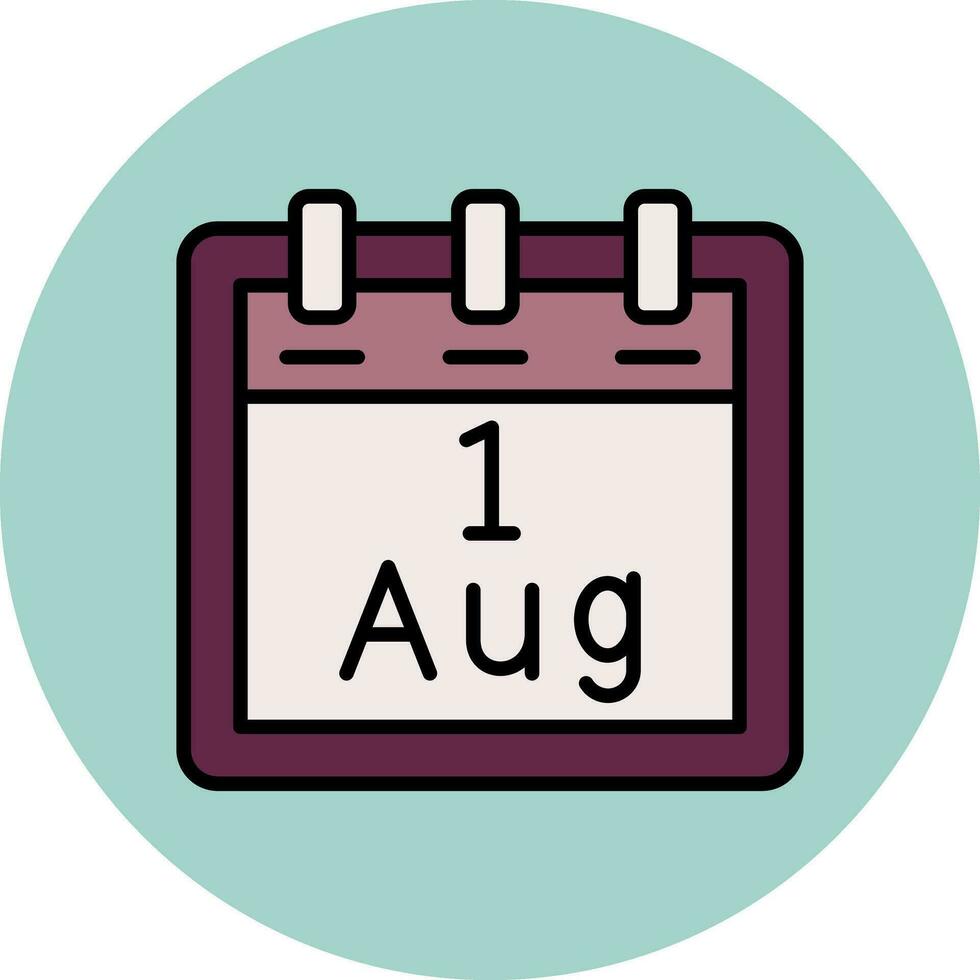 August 1 Vector Icon