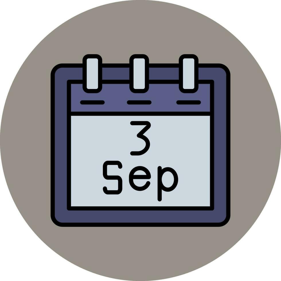 septiembre 3 vector icono