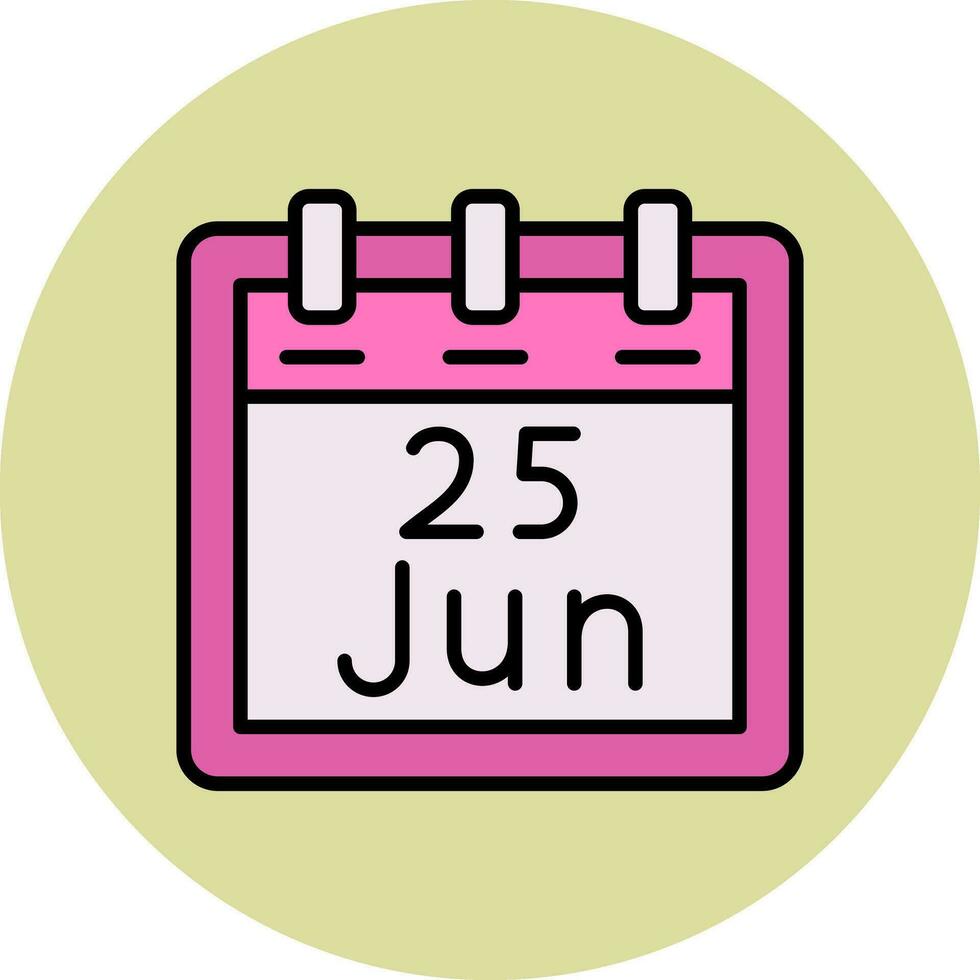 June 25 Vector Icon