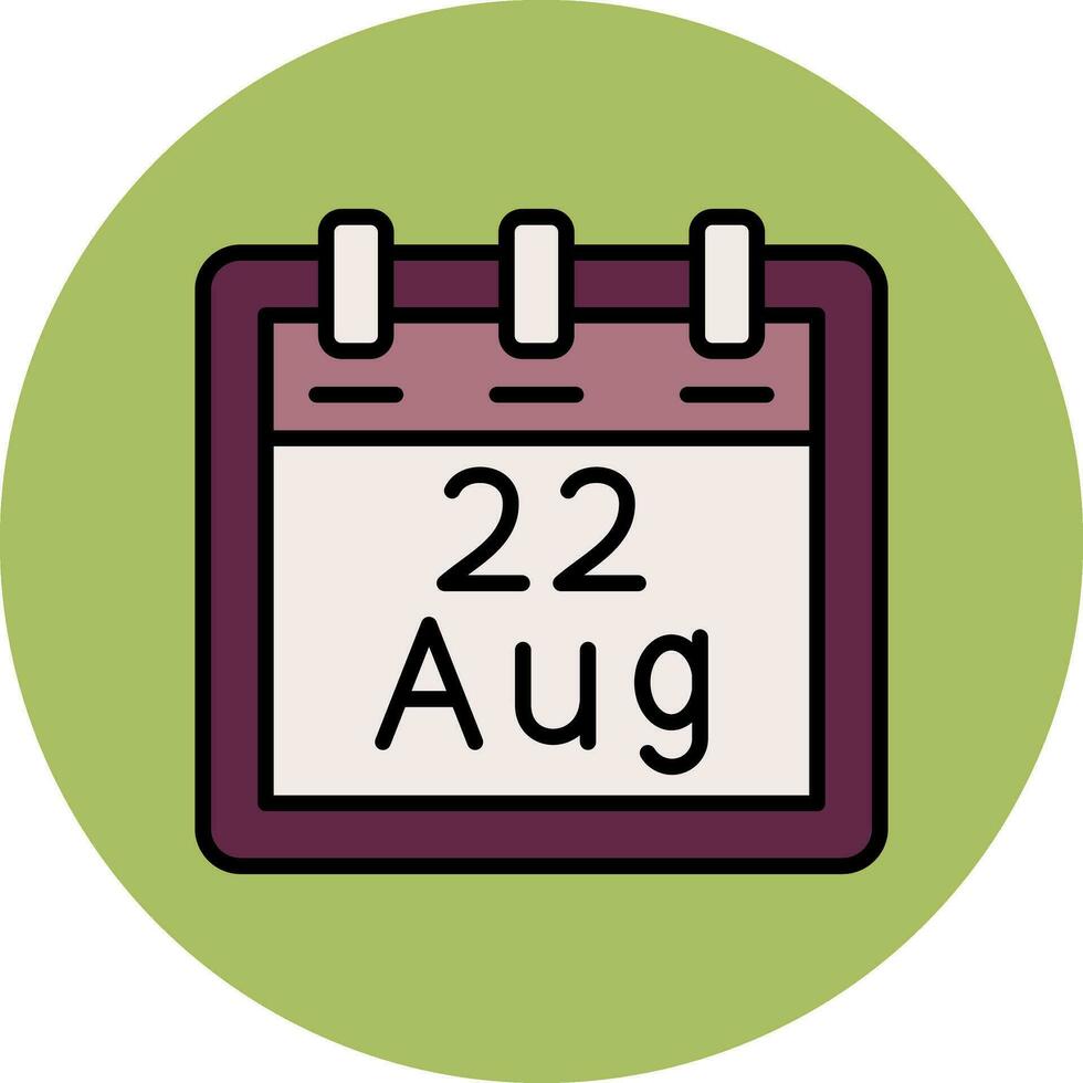 August 22 Vector Icon