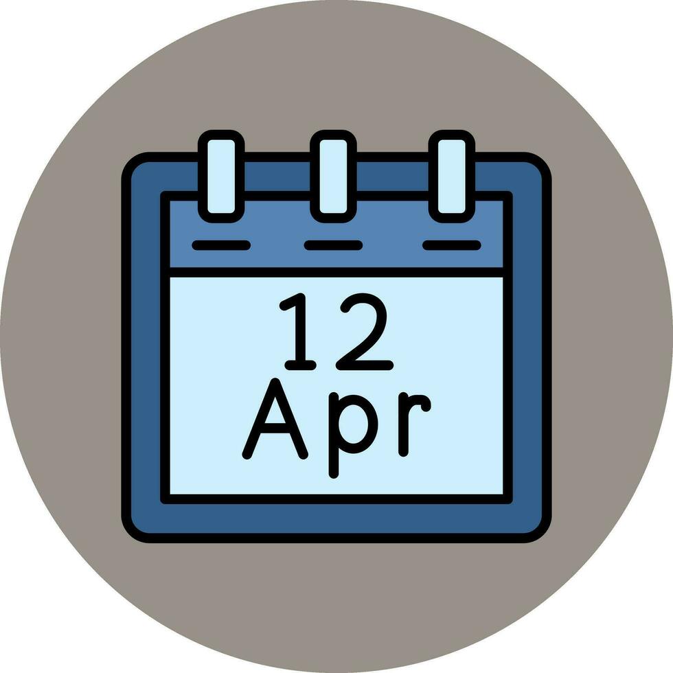 April 12 Vector Icon