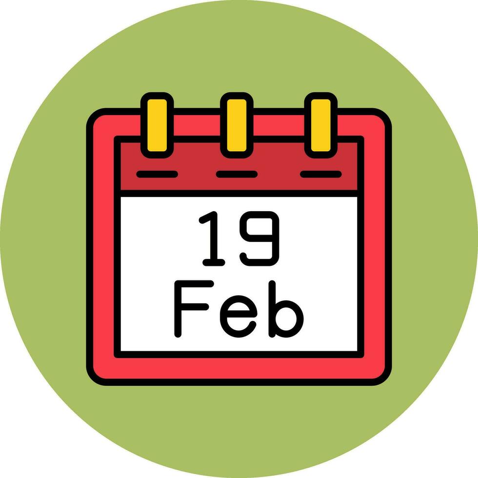 February 19 Vector Icon