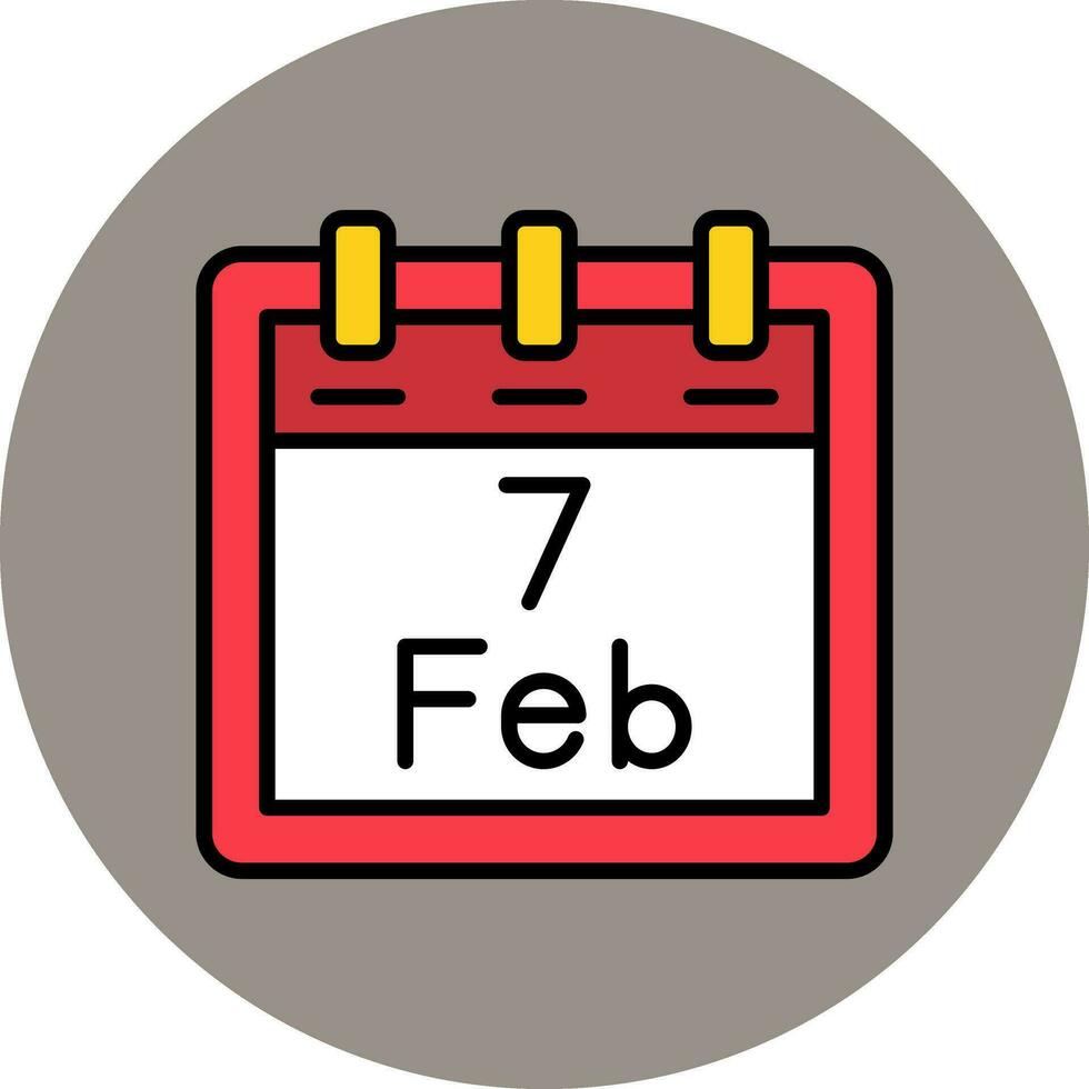 February 7 Vector Icon