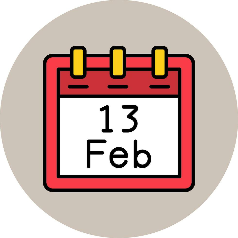 February 13 Vector Icon