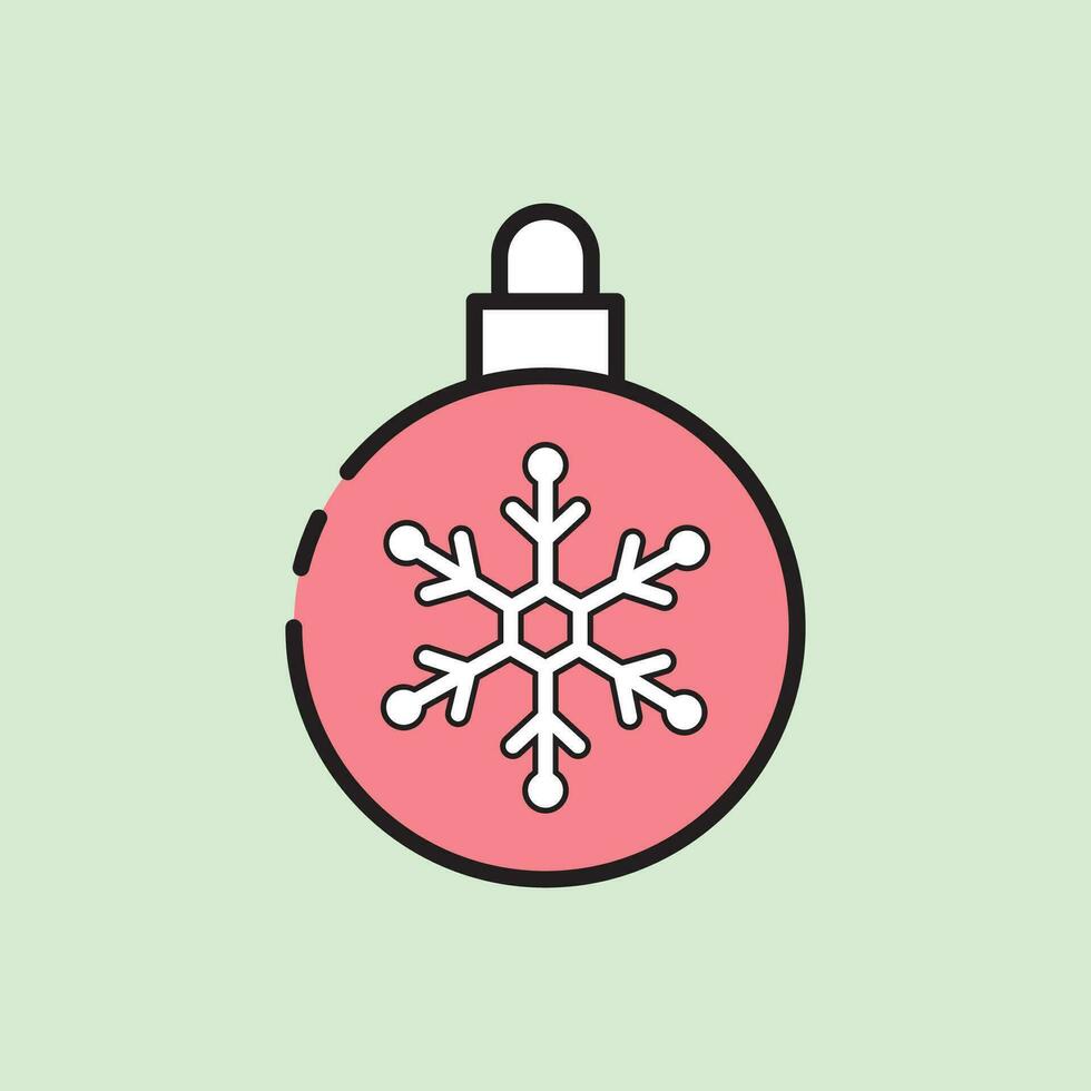 christmas light ball icon with lineal color style vector