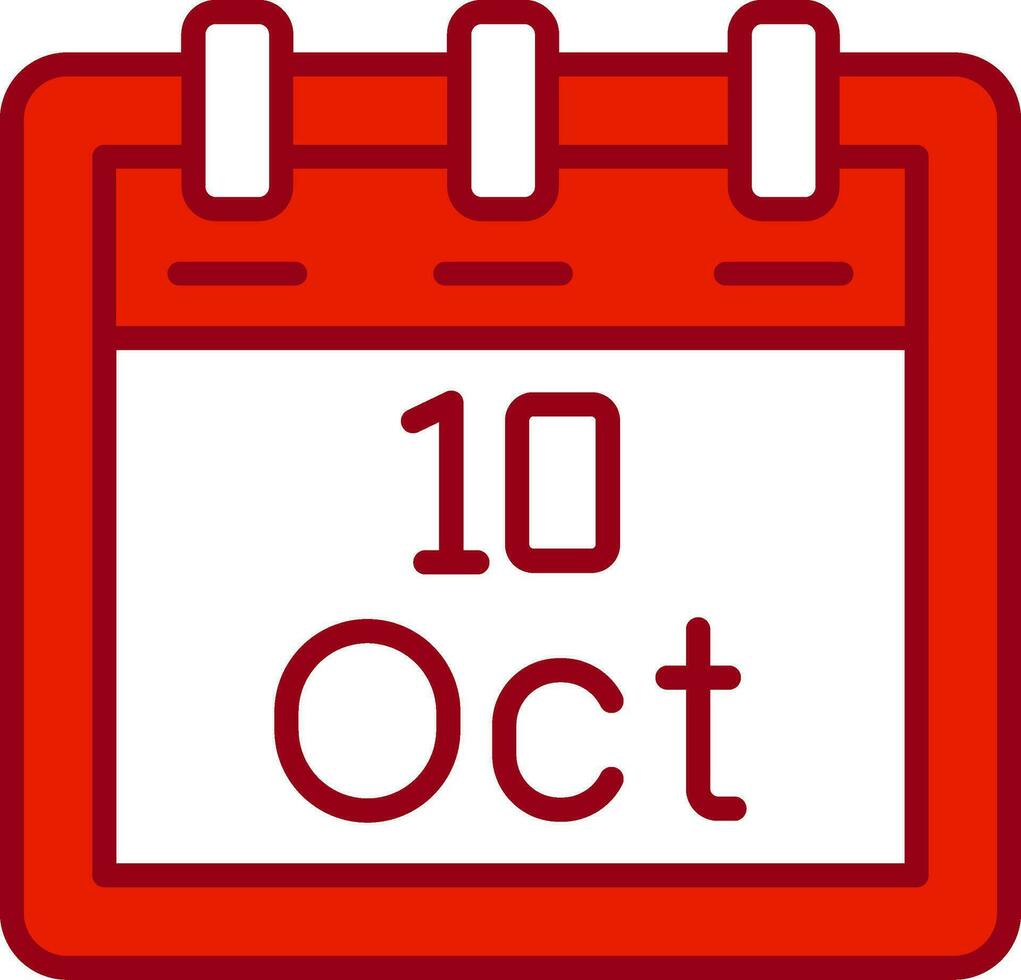 octubre 10 vector icono