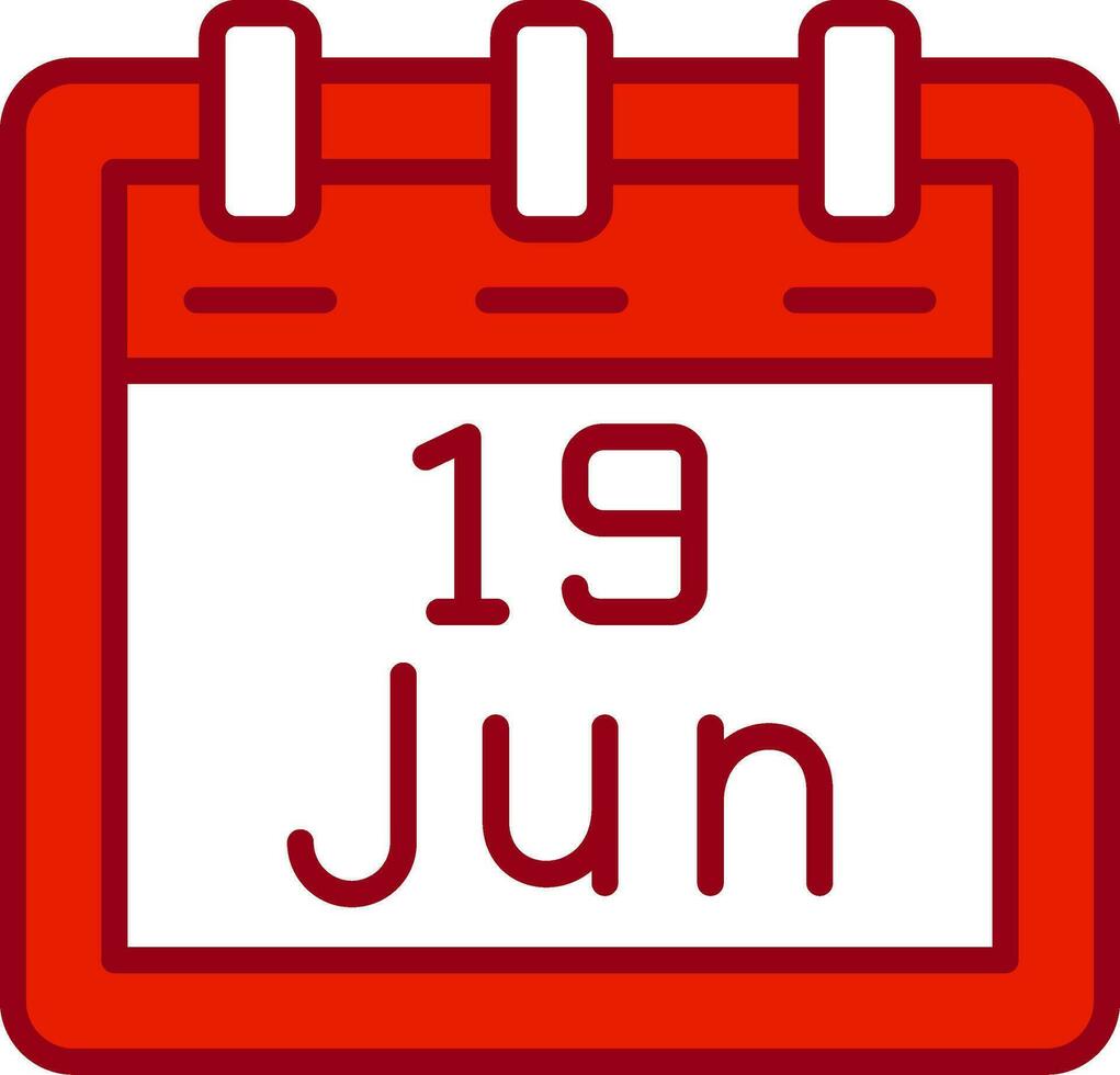 junio 19 vector icono