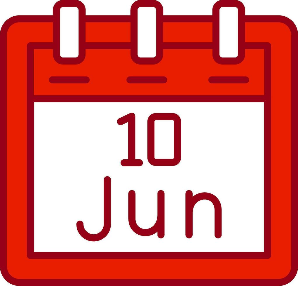 junio 10 vector icono