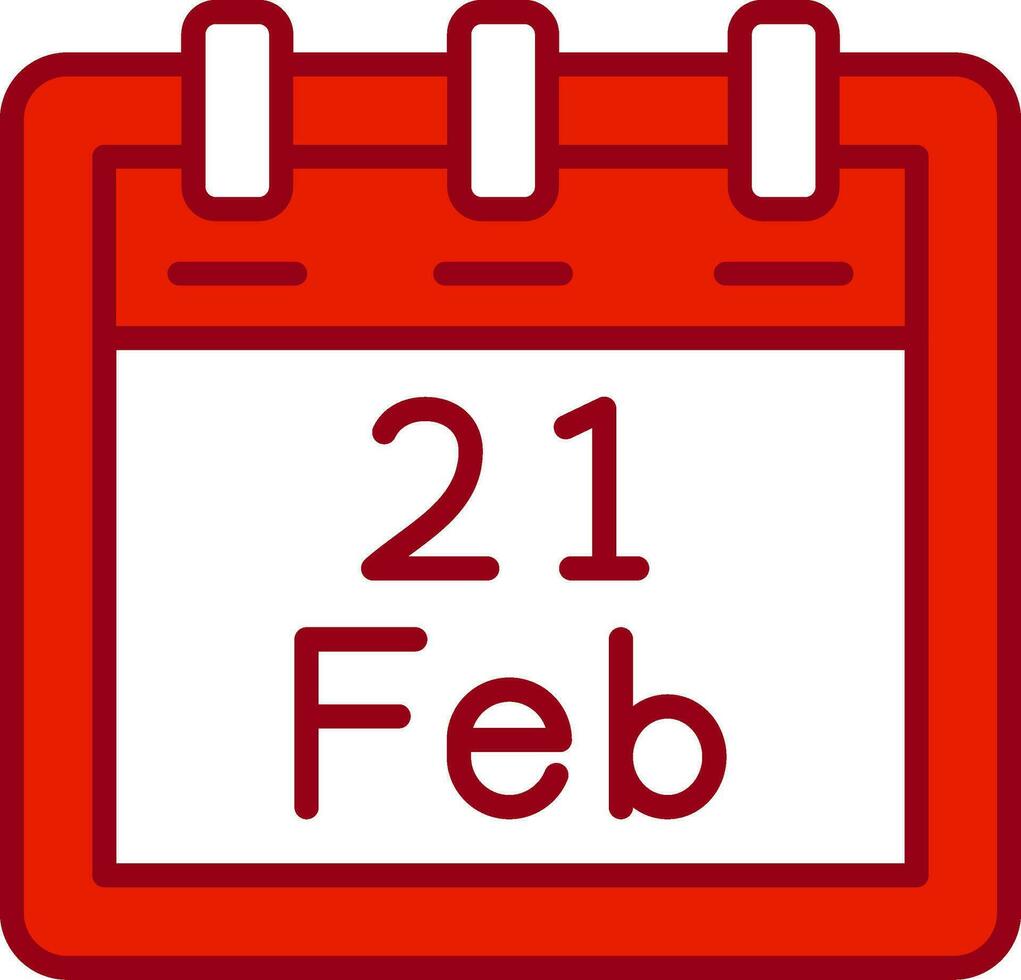 febrero 21 vector icono