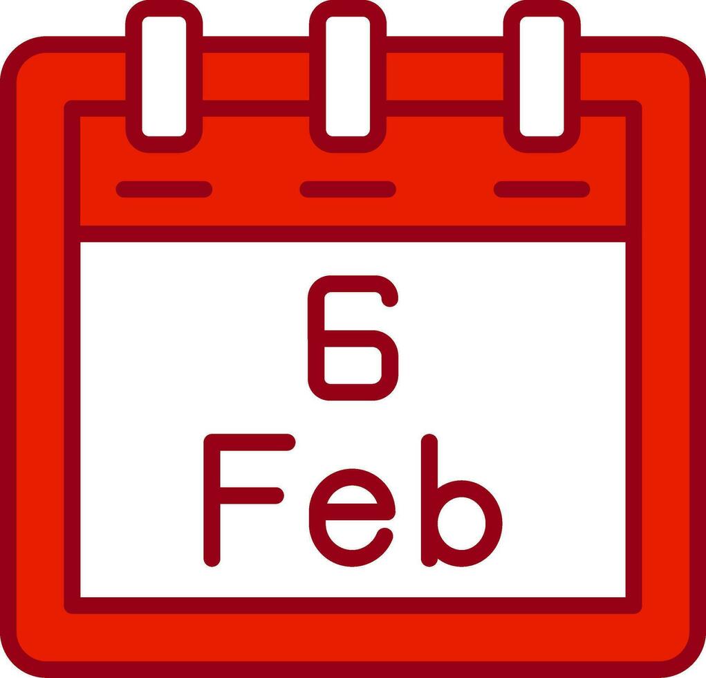 February 6 Vector Icon