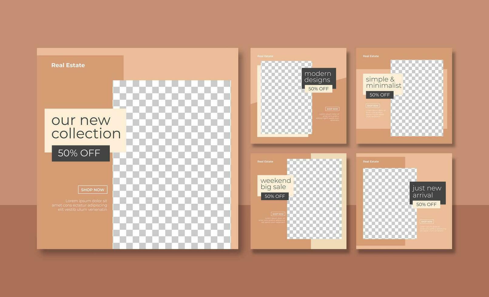 Elegant and minimalist social media post template vector