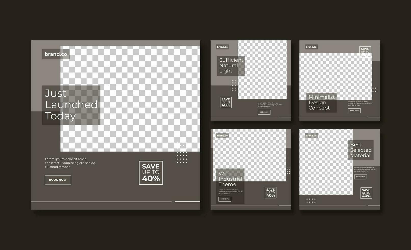 modern social media post template. trendy editable social media template vector