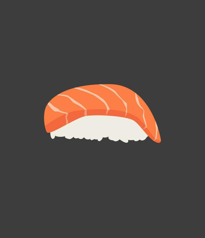 Sushi japonés comida con salmón pescado y arroz vector