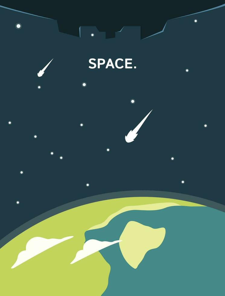 Deep Space with Planet Earth and Stars wallpaper vector