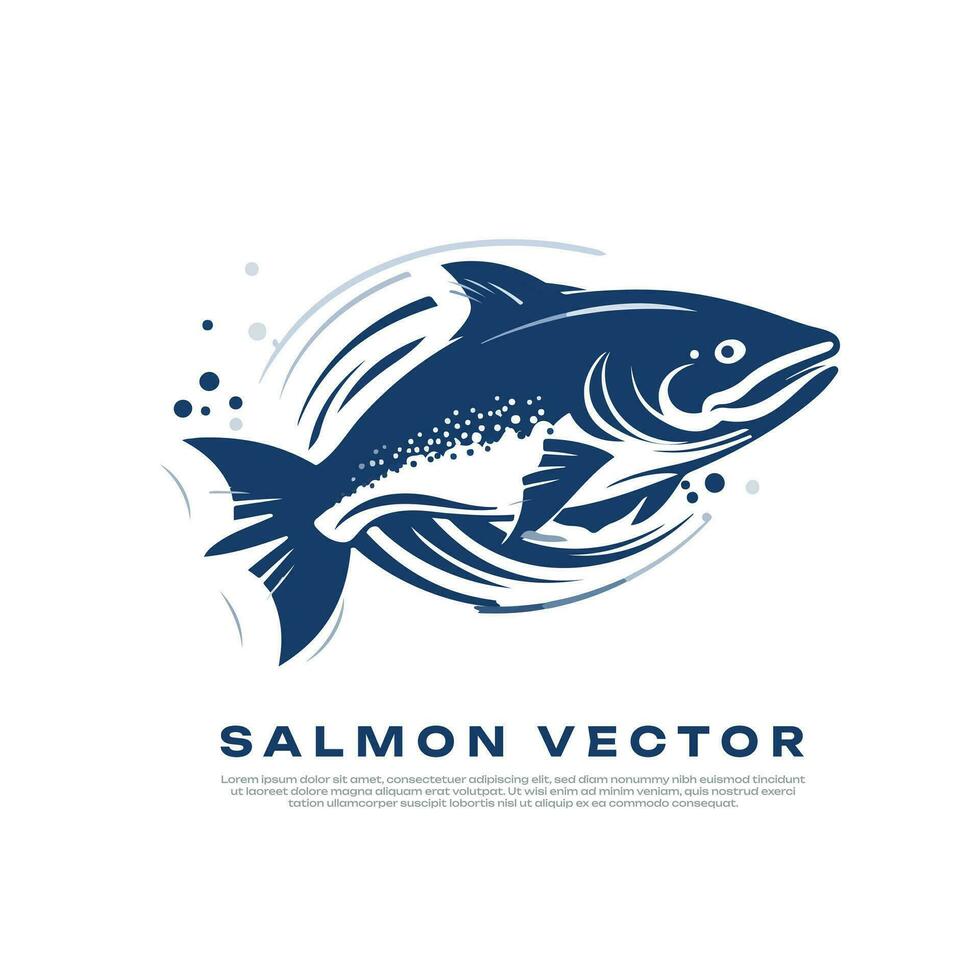 atlantic salmon fish logo vector