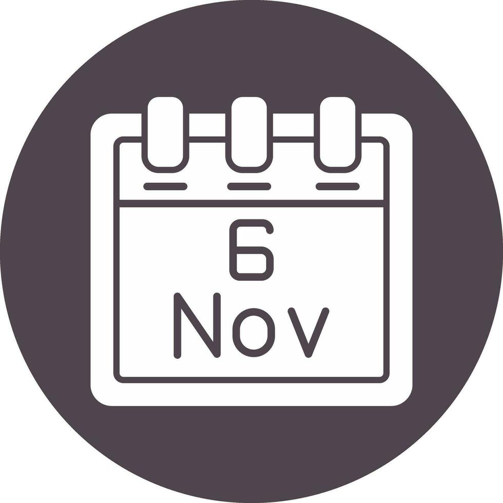 noviembre 6 6 vector icono