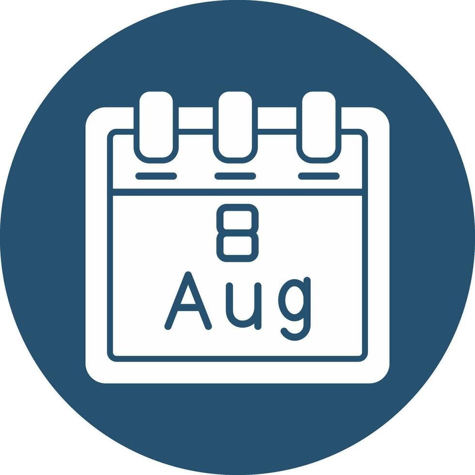 August 8 Vector Icon