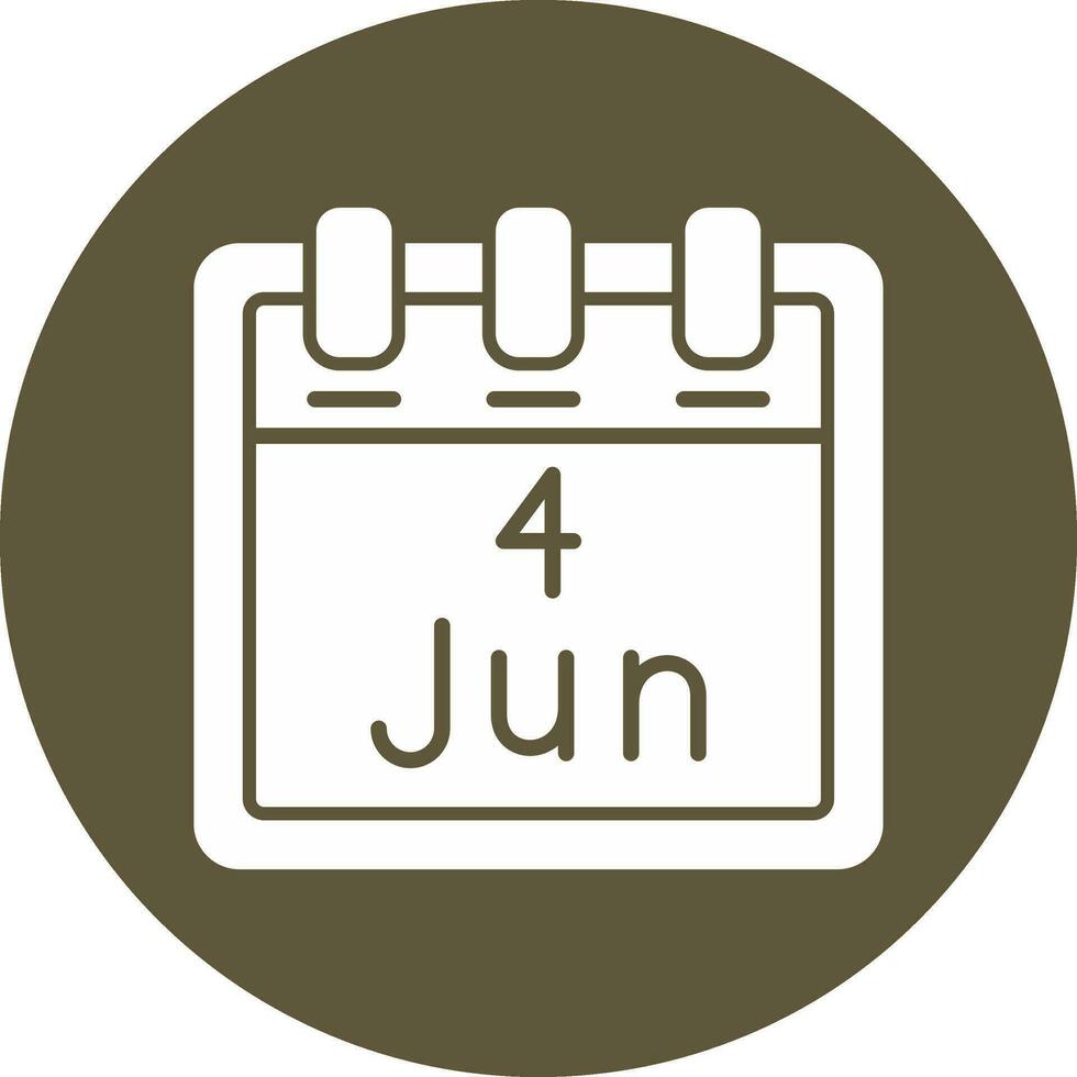 junio 4 4 vector icono