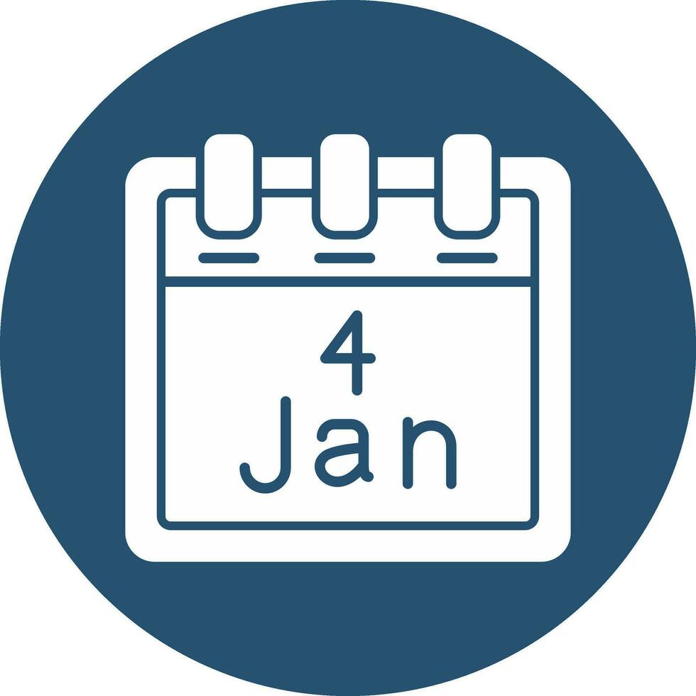 January 4 Vector Icon