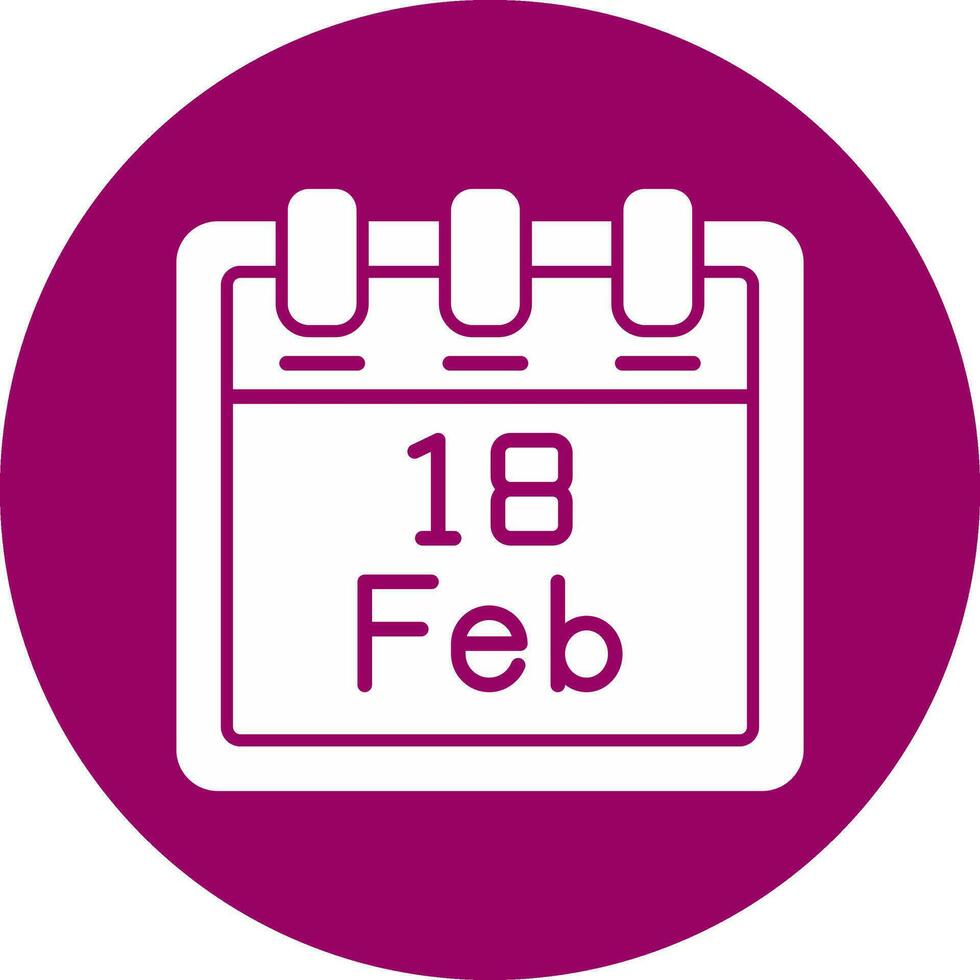 February 18 Vector Icon