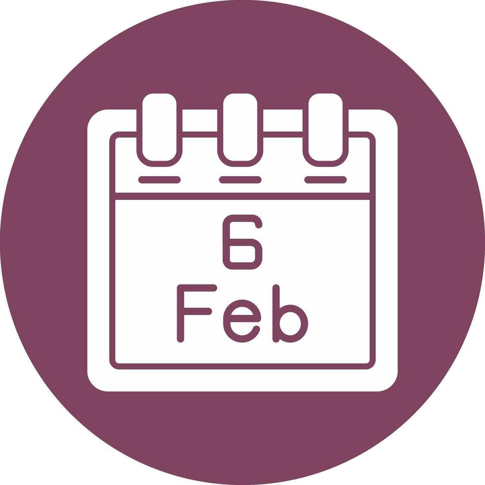 February 6 Vector Icon