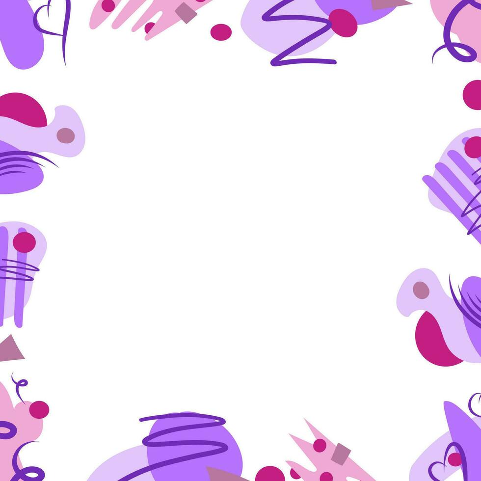 Purple abstract frame, pattern. Abstract background with space for your text vector