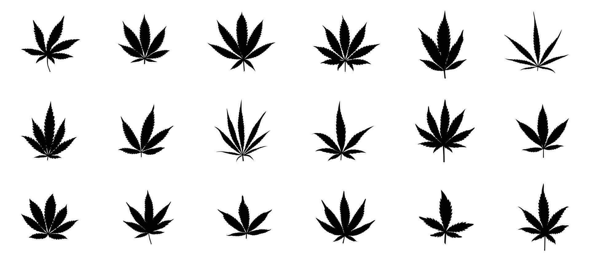weed leaf silhouette vector