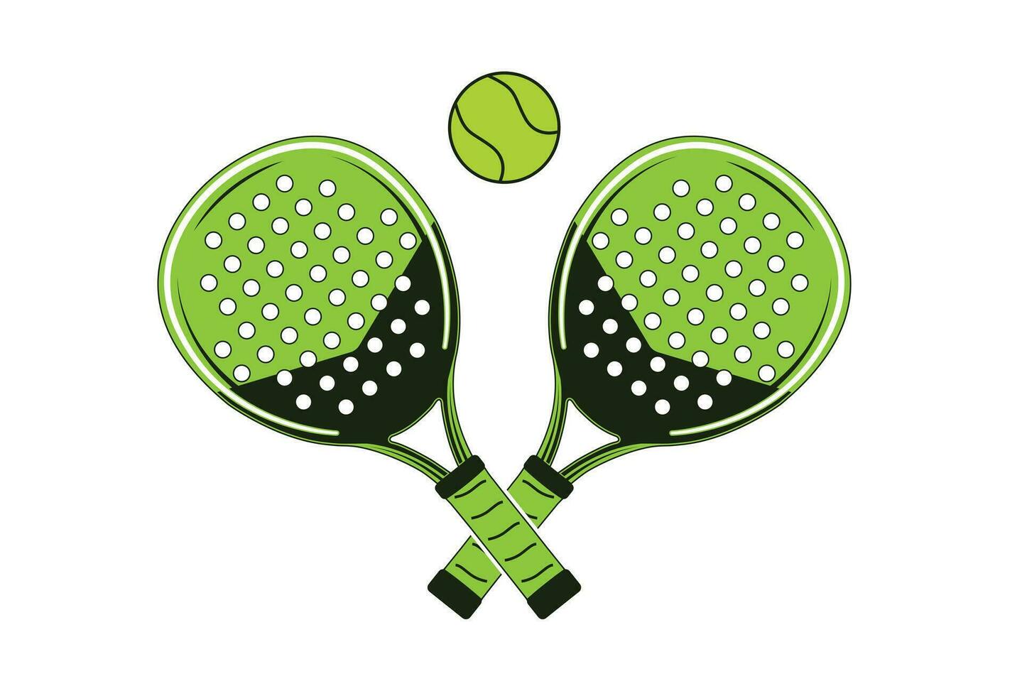 paddle tennis racket and ball vector