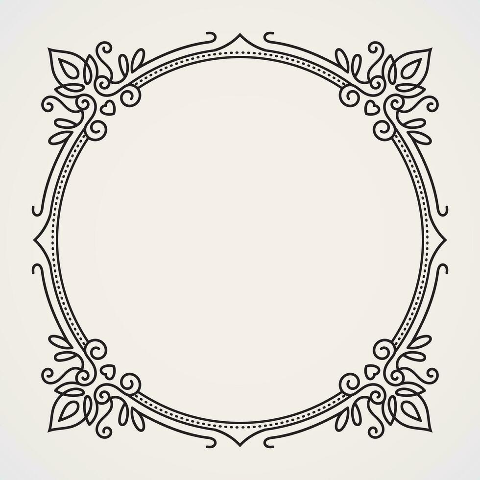 Decorative circles vector borders vintage theme. suitable for , photos, quotes, flayer