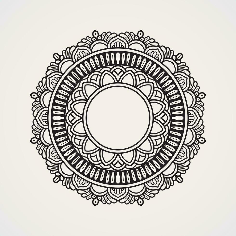 Traditional mandala vector pattern. suitable for henna, tattoos, photos, coloring books. islam, hindu,Buddha, india, pakistan, chinese, arab