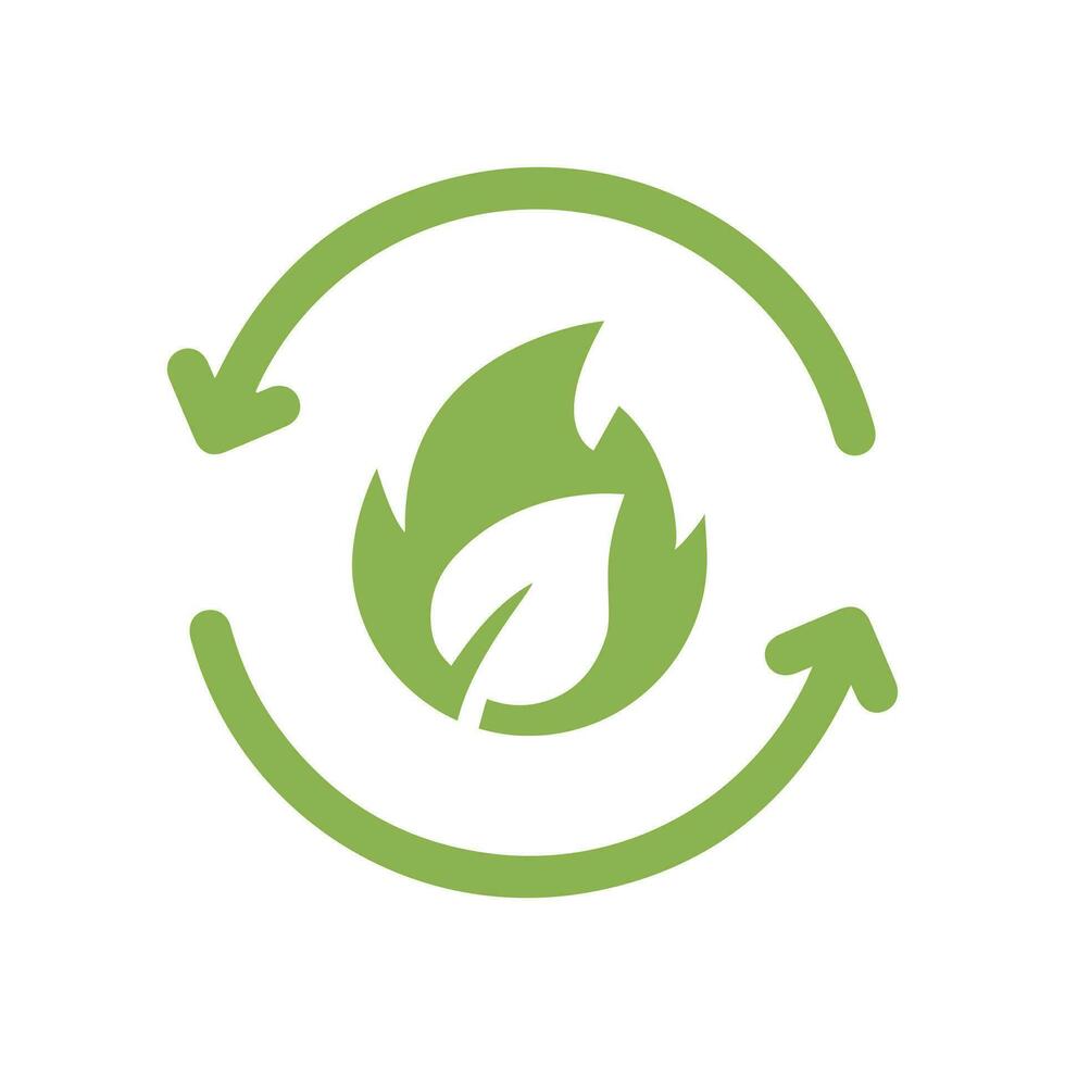 Simple icon of Biogas. Renewable energy and green environment. vector