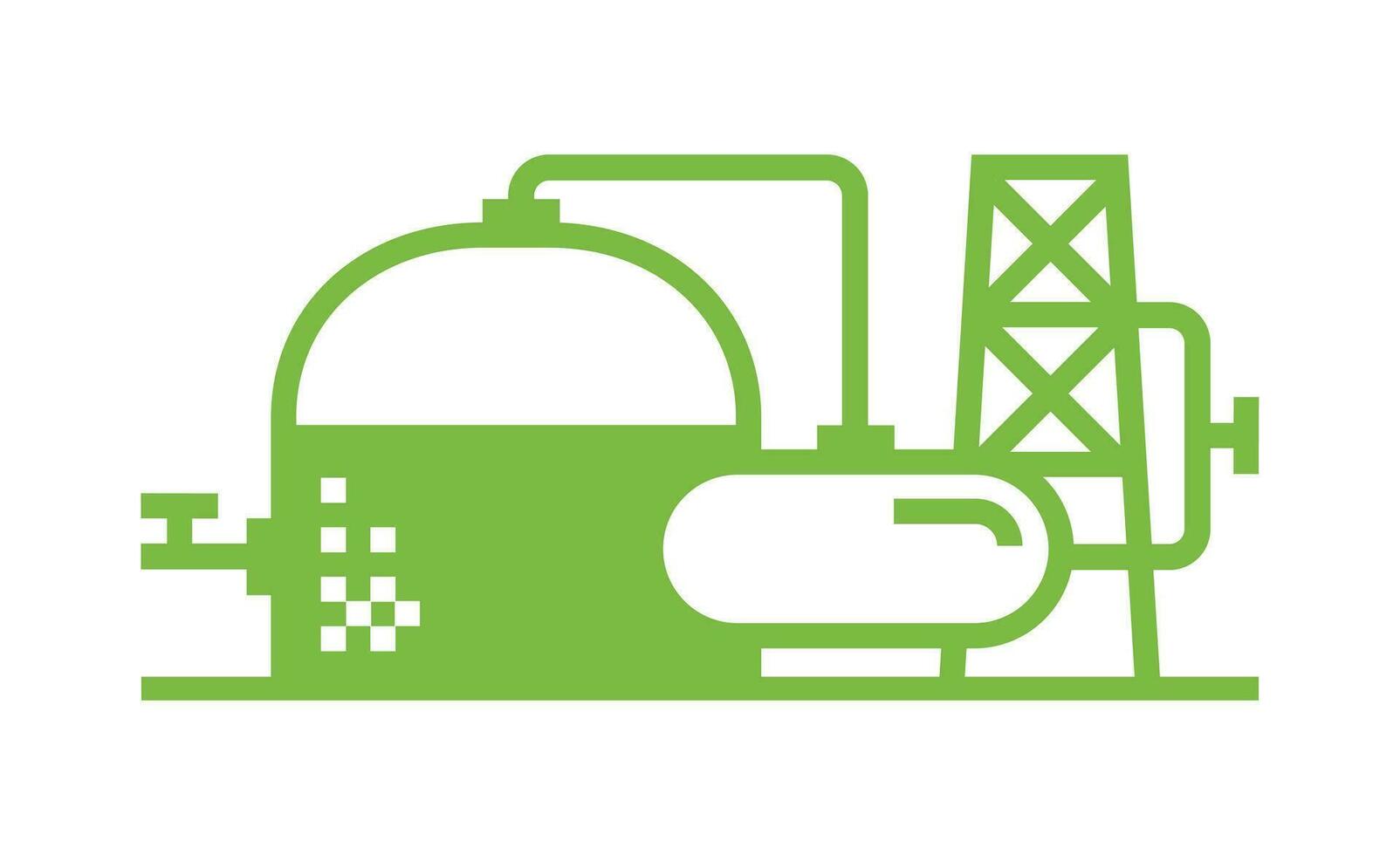 Simple Green Biogas Plant icon vector