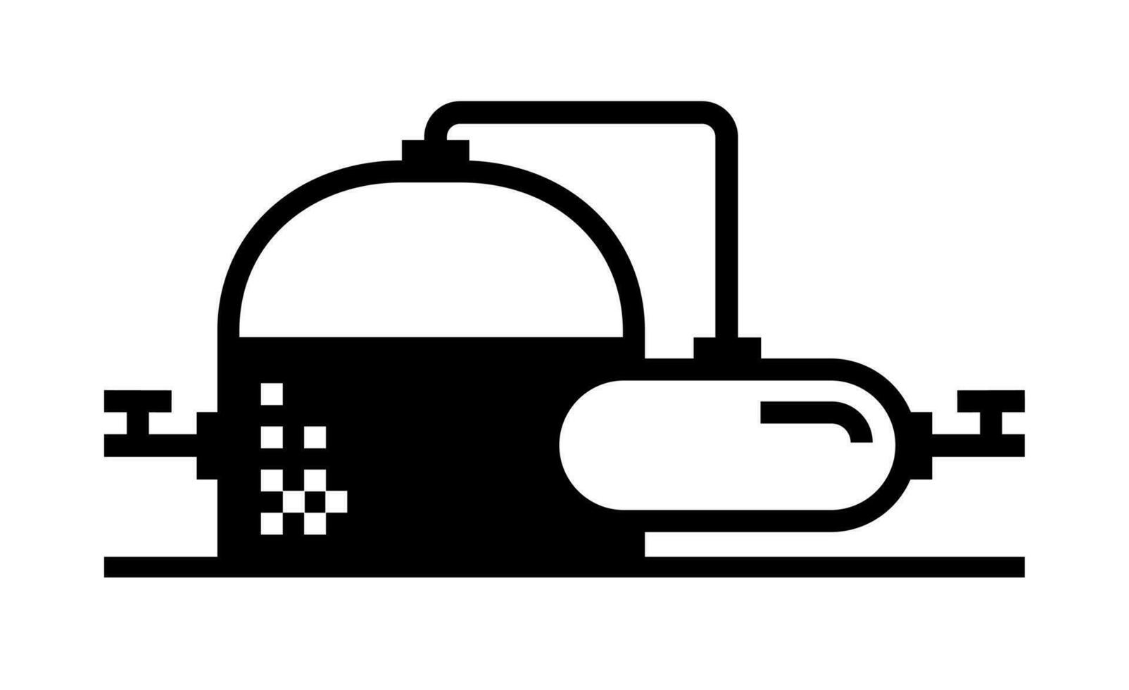 Black and white Simple Biogas Plant icon vector