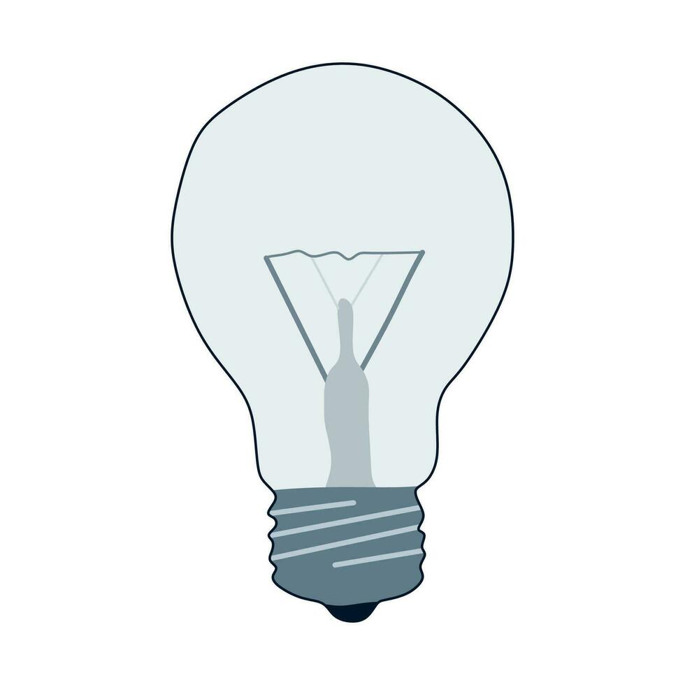 Flat Light Bulbs Turned Off with Light Switches isolated on white Background. Bright Idea Concept. Creative Thinking symbol. Electricity and Technology concept Flat cartoon icon. vector