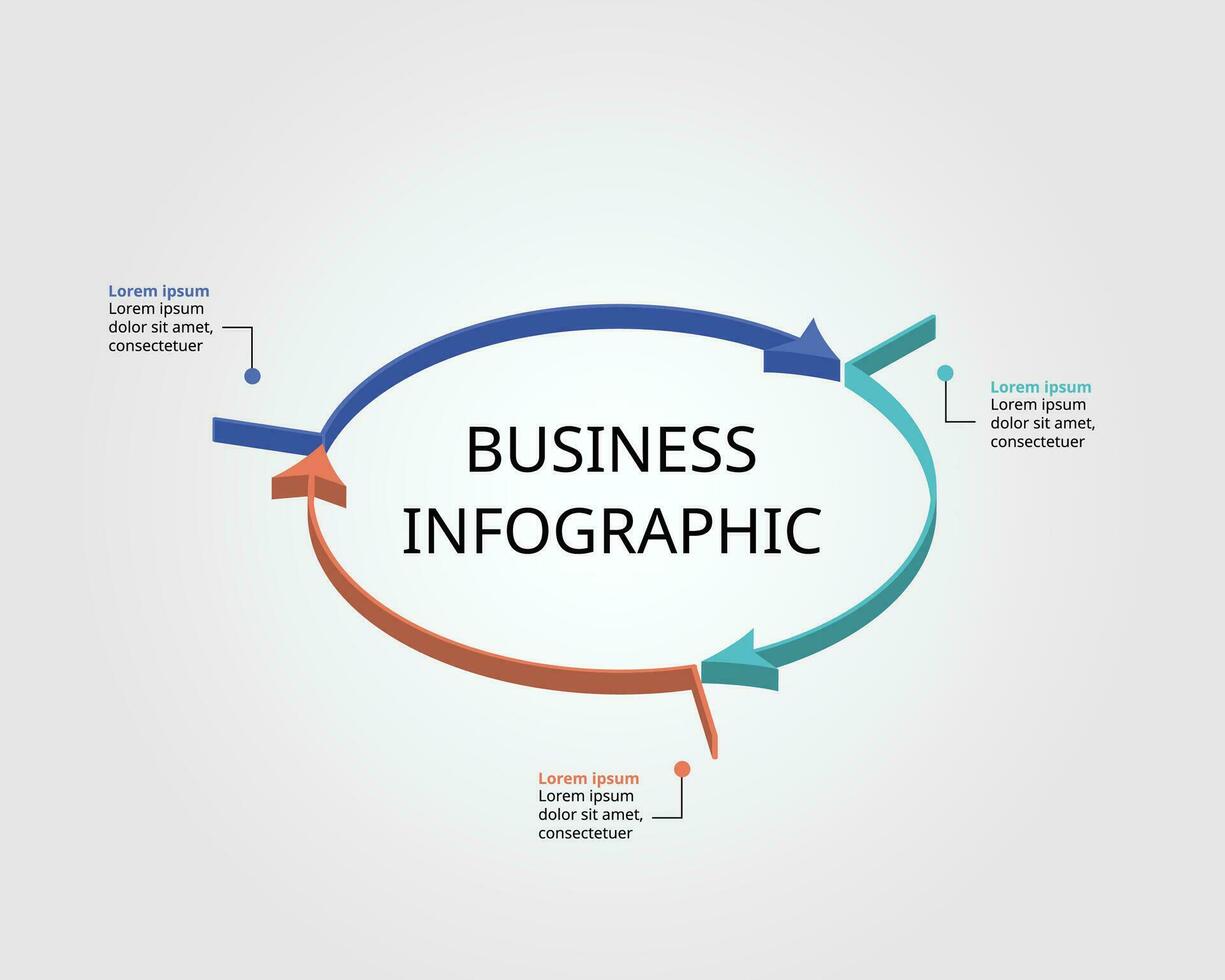 3 arrow template for infographic for presentation for 3 element vector