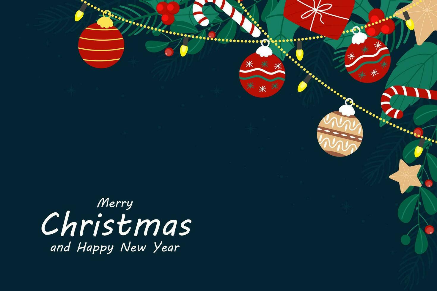 Christmas background in flat vector illustration design