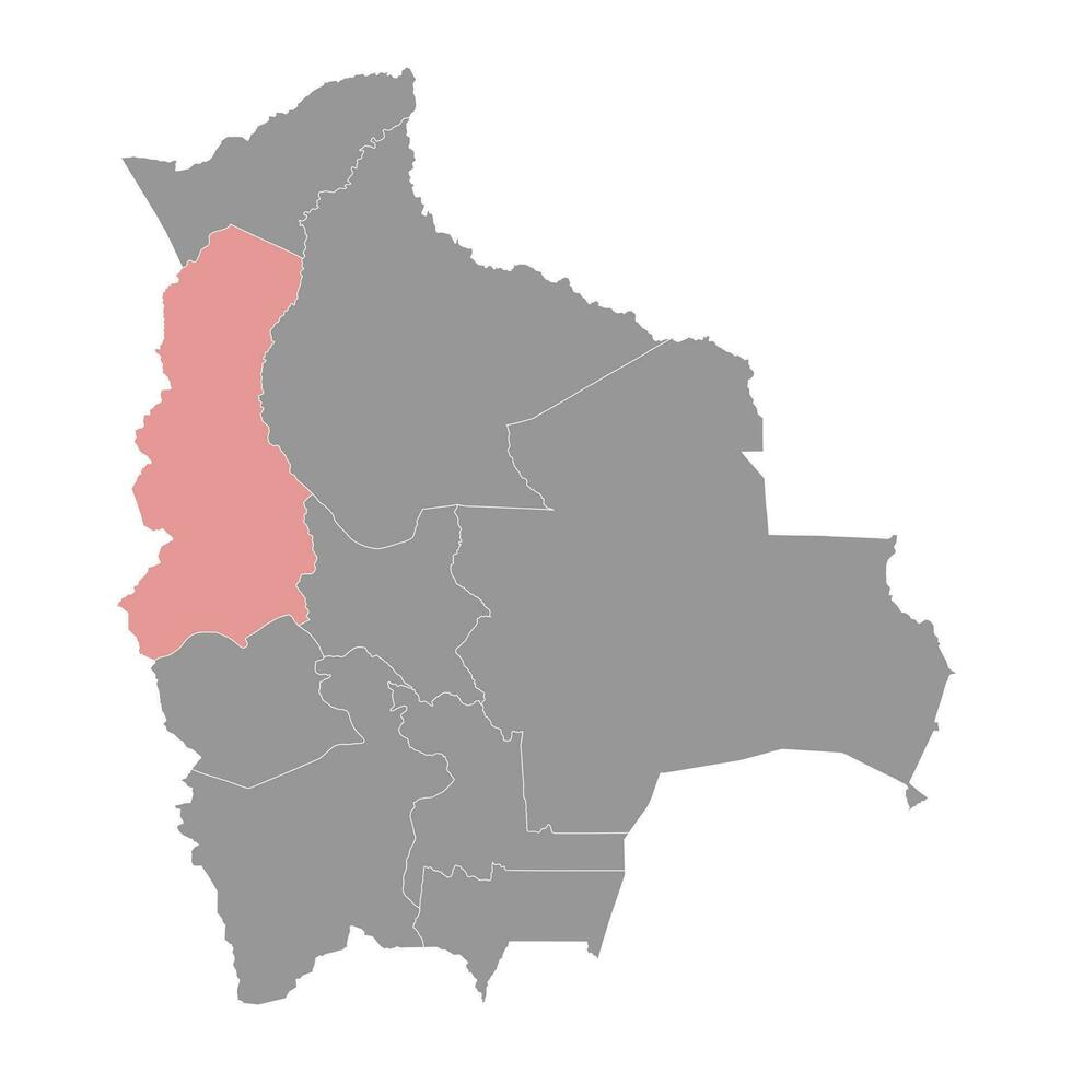 la paz Departamento mapa, administrativo división de Bolivia vector