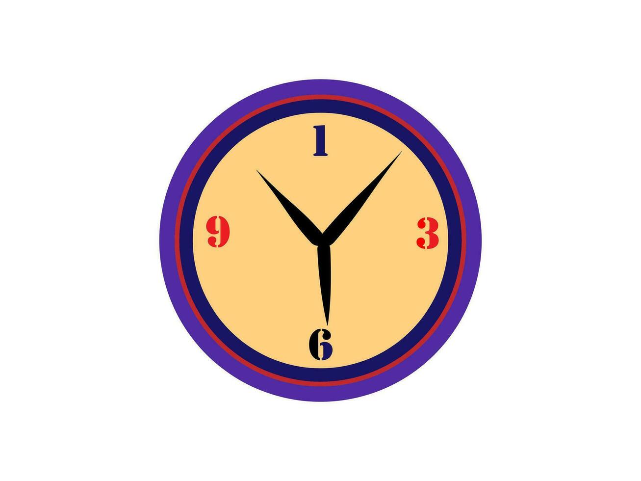 Time-telling wall clock with an aesthetic and beautiful color combination vector