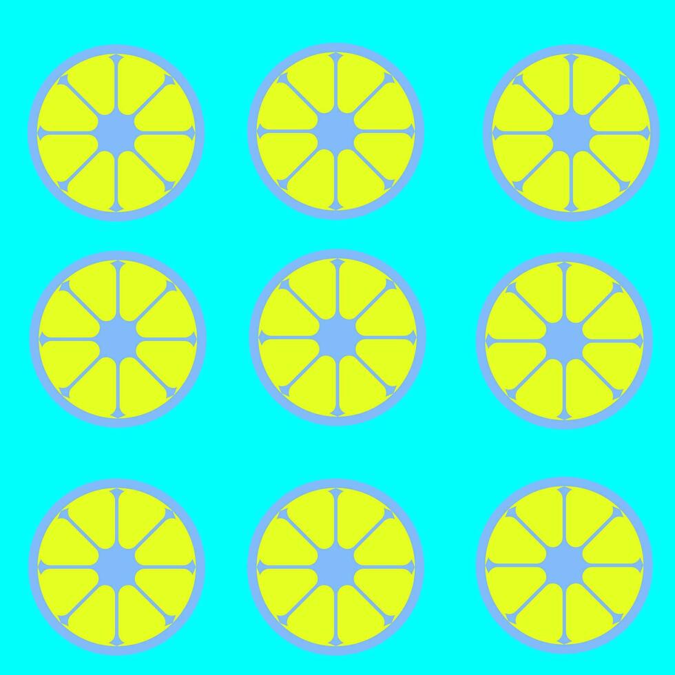 Vector illustration of orange slices in yellow