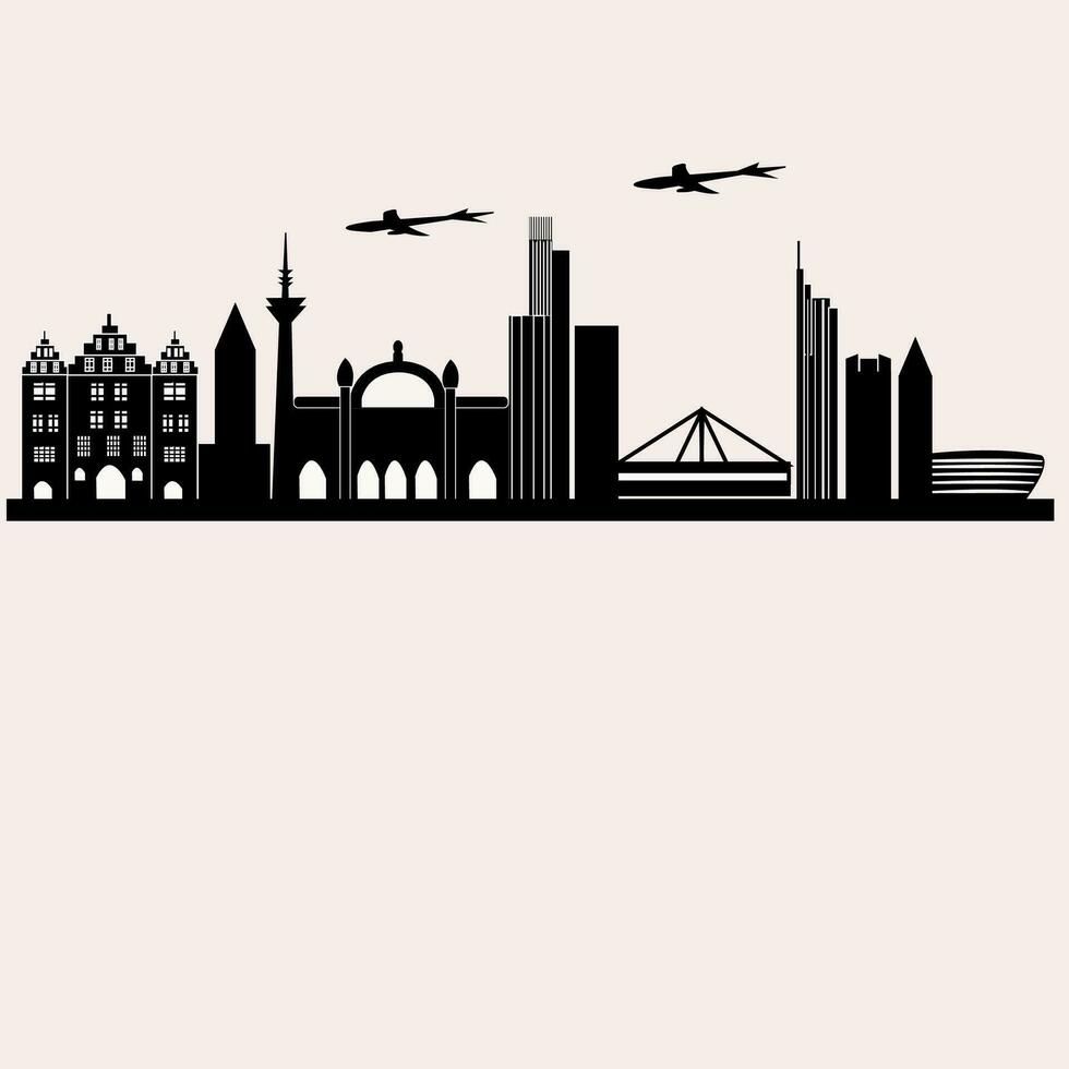 frankfurt ciudad horizonte silueta vector