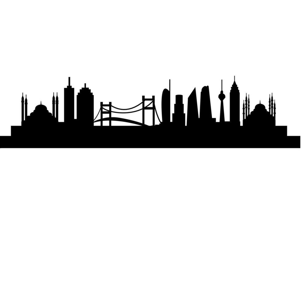 Istanbul City Skyline Silhouette vector