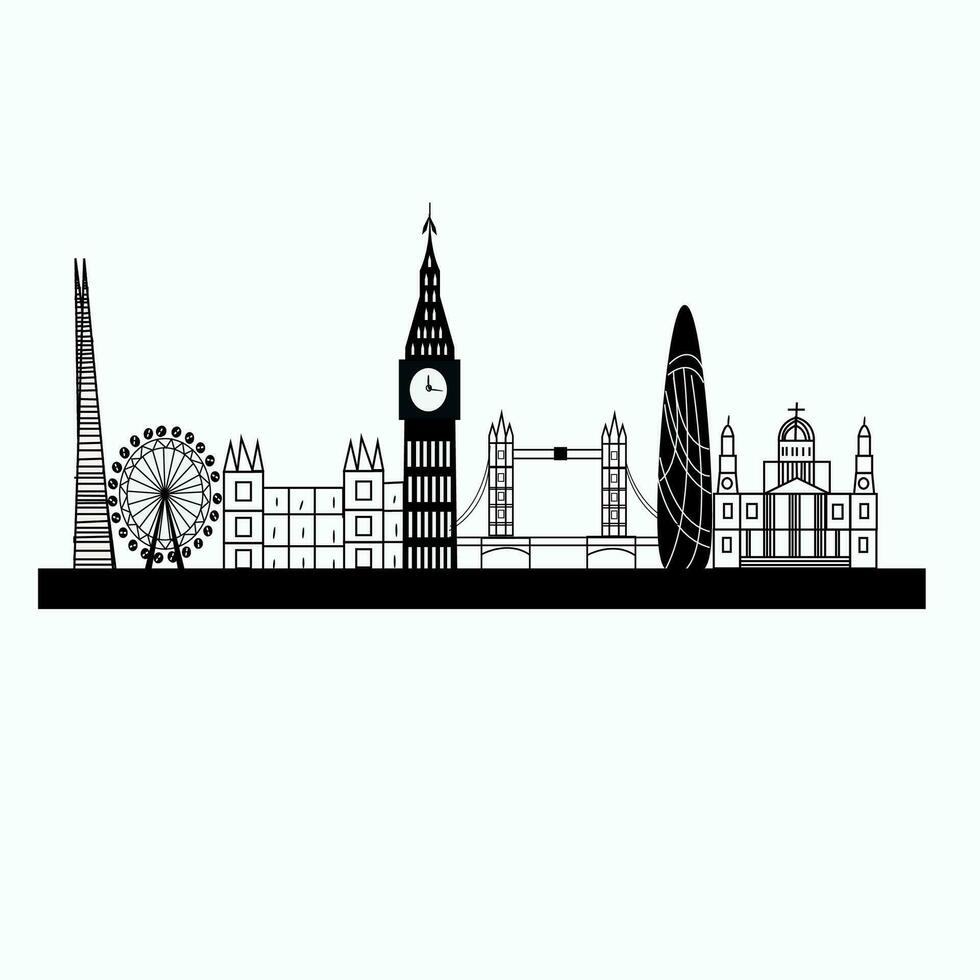 City Skyline of London United Kingdom vector