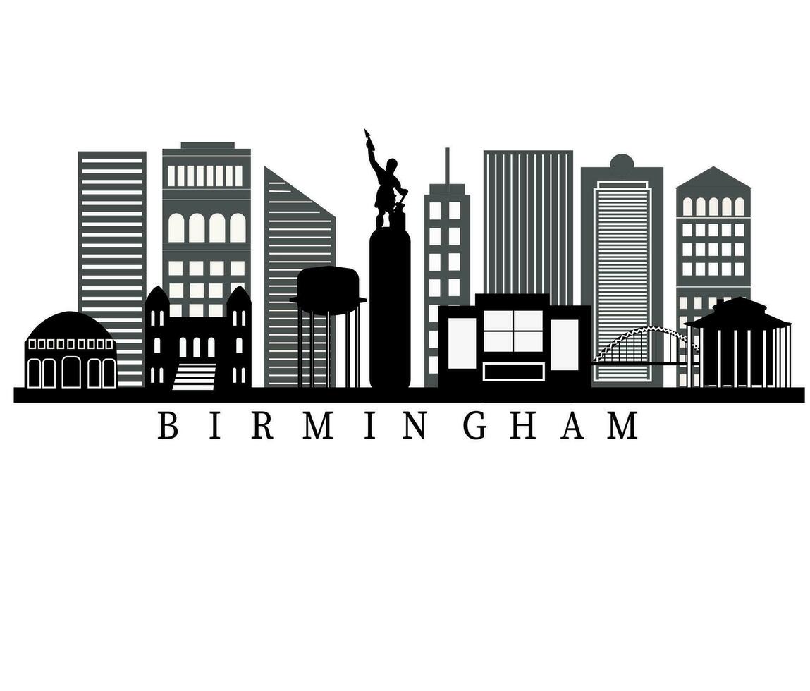 Birmingham Estados Unidos ciudad horizonte vector