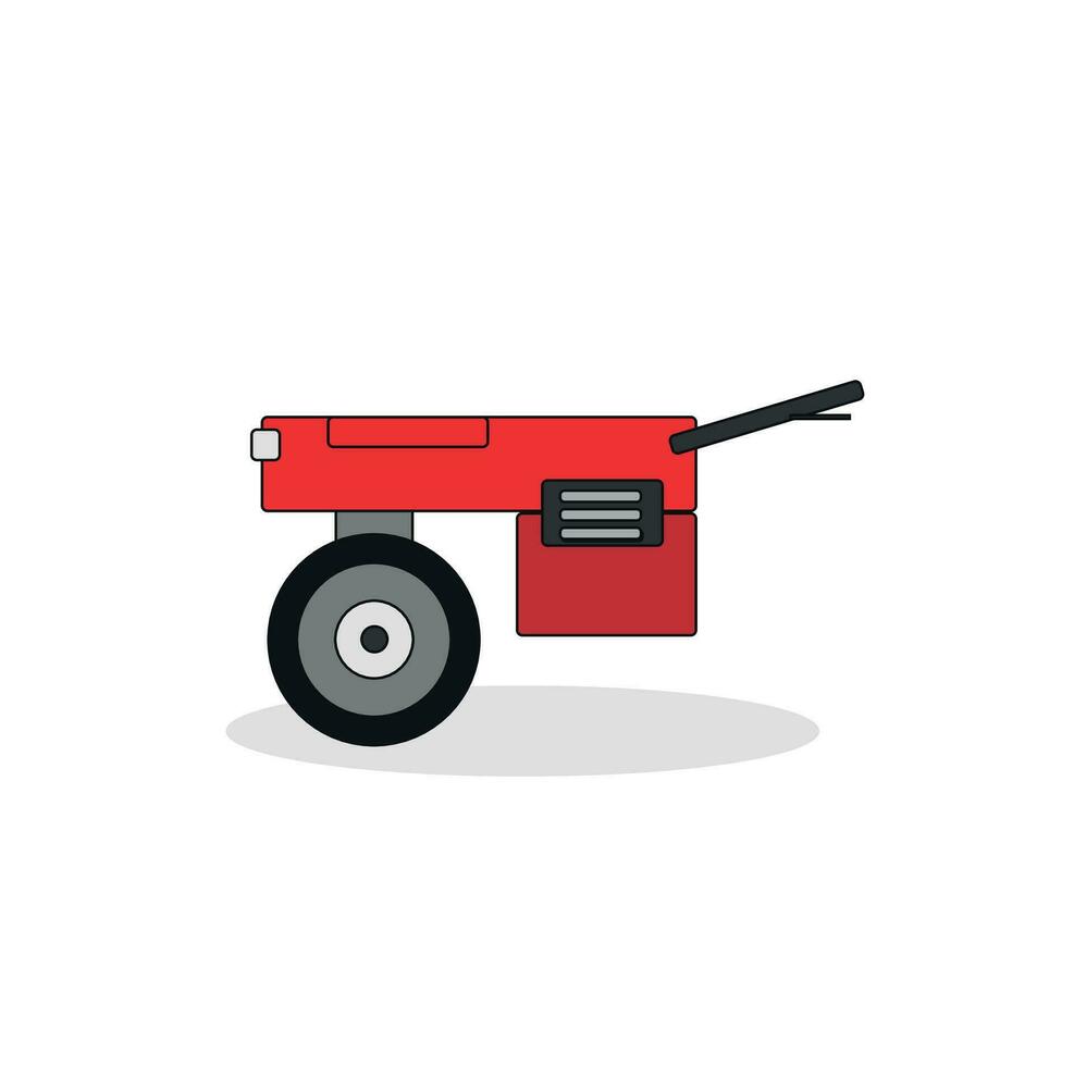 Mini red tractor isolated on white vector