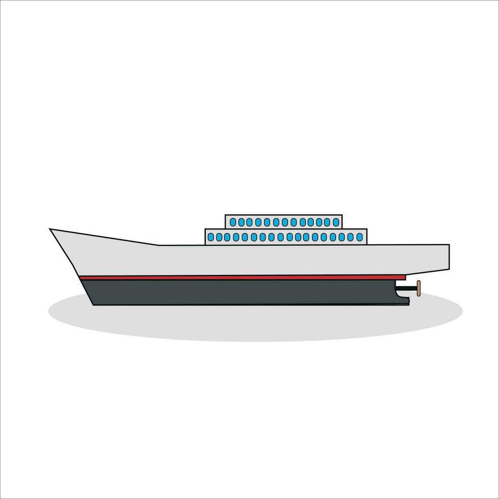 pequeño crucero Embarcacion aislado en blanco vector