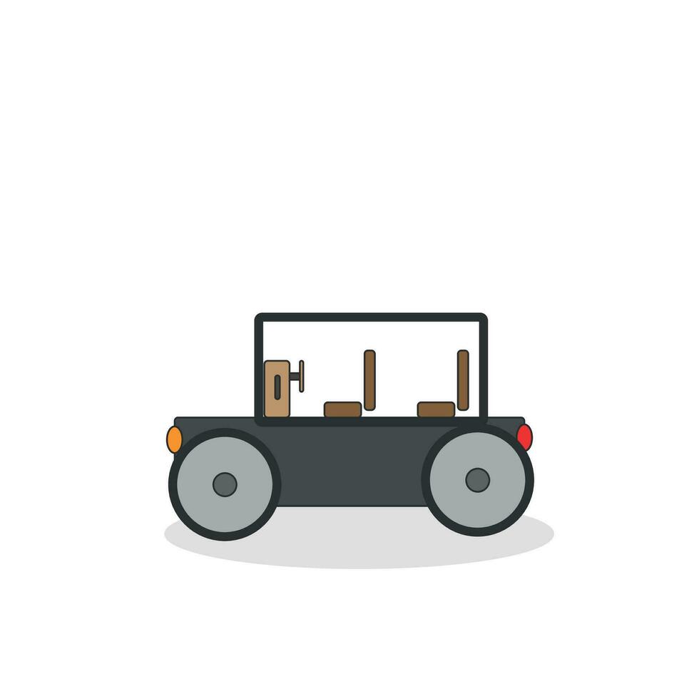 retro car on white background vector