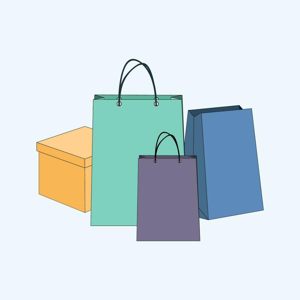 Colorful Paper Shopping Bags vector