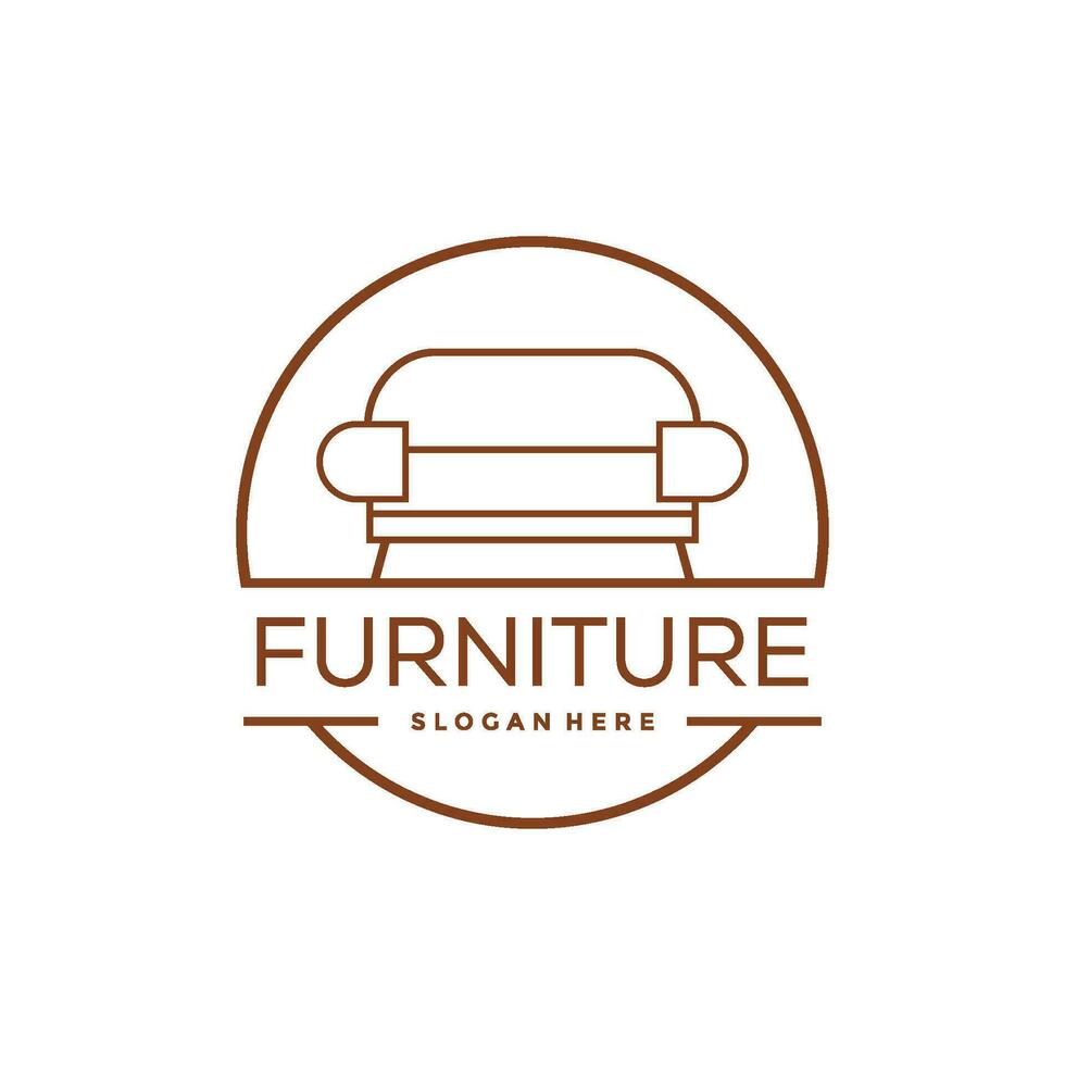 Furniture logo design with creative concept, Interior logo vector template